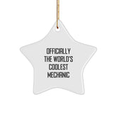Funny Mechanic Star Ornament Gifts for Mechanic Men from Family with Inspirational Quote Officially The World's Coolest Mechanic Christmas Unique Gifts - Image 1